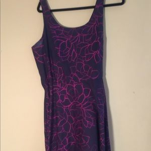 Navy and pink floral dress